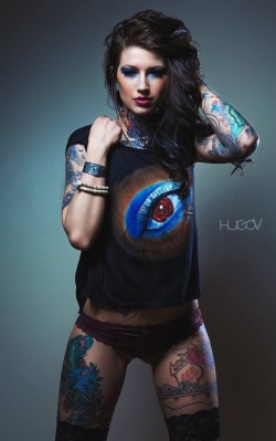 tattooedladiesmetal:  Natassja Knox Hugo V