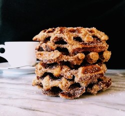 fullcravings:Churro Waffles