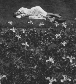 an-overwhelming-question:Arthur Tress - Woman Sleeping on Lawn,