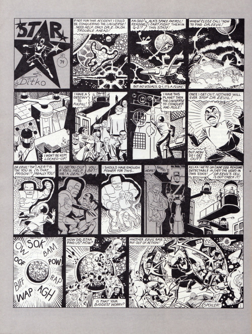 Page from “Star” by Steve Ditko. From Questar No. 4 (August, 1979). From a second-hand bookshop in Charing Cross Rd. London.