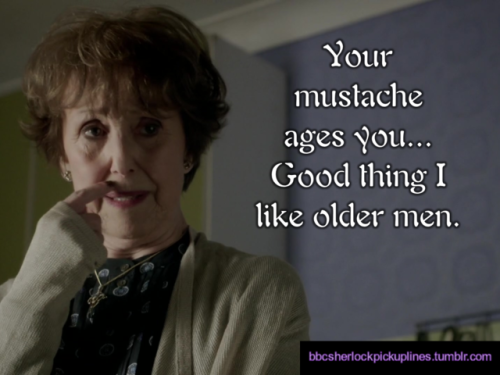 The best of Mrs. Hudson pick-up lines, based on number of notes.