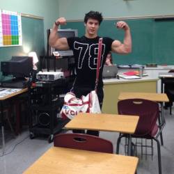 nextgenboy:  He walked into class and just started flexing. He