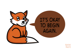 positivedoodles:  [drawing of an orange fox saying “It’s