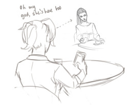 u-so-silly: Mercymaker - at a .. coffee shop?  Mercy gets caught