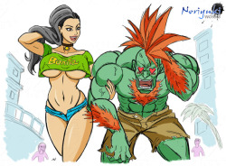 noriyukiworks: Sketch: Laura & Blanka dating  My fav brazilian