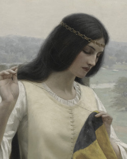 fvrmamentvs:  Edmund Blair Leighton, Stiching the Standard (detail).