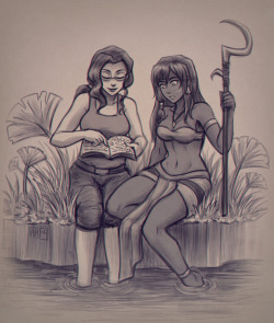 korrasami atlantis au sketch while I watched the movie for the