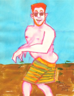 drawings of Rich Burns from Dr. Sketchy’s Boston ink &