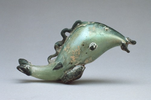 ancientart:  Depictions of dolphins in ancient art. Dolphin, Greece, 300 BC-AD 100. Courtesy of the LACMA,Â AC1992.152.16. Dolphins andÂ Octopuses.Â Phiale with decoration in superposed colour, ca. 510â€“500 BC. From Eretria. Courtesy of the Louvre,Â MNB
