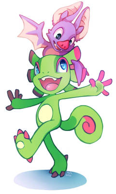 groundlion:  Some Yooka Laylee fanart! Love these two so much.