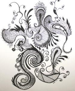 dimmer:  abstract-dimension:  Chaotic - Abstract Pen Drawing