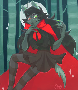 chaos7:little red riding jade doodle i finished from a few nights