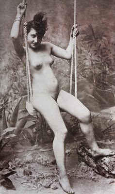historicaerotica: La Goulue                       Happy New Year&rsquo;s Eve! Have a celebratory Naked Swing Lady!