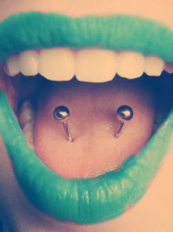 loving tongue piercings lately , and I want one pretty bad again 