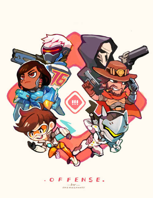 onemegawatt:  Which is your favorite class? (Support all the way for me) You can also get them as keychains, along with some of my other Overwatch stuff here >> http://onemegawatt.tictail.com/ << 