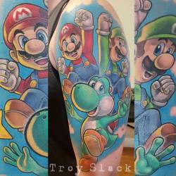 gamerink:    Mario, Luigi and Yoshi tattoo done by Troy Slack.