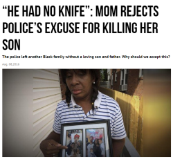 blackmattersus:  Kim Thomas says Harrisburg police shot her son
