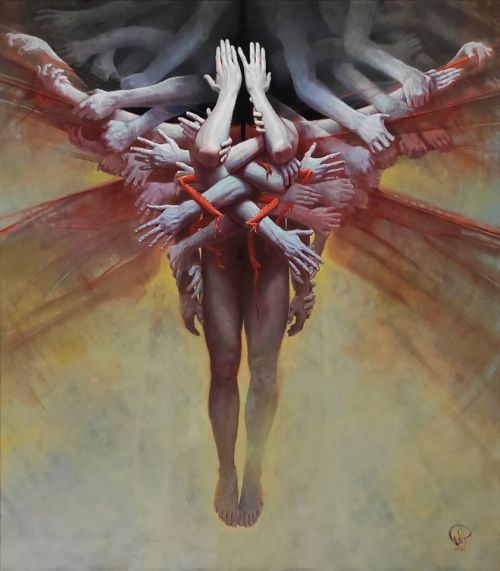 alanspazzaliartist:  Red Dragonfly" - oil on canvas 2020Michał