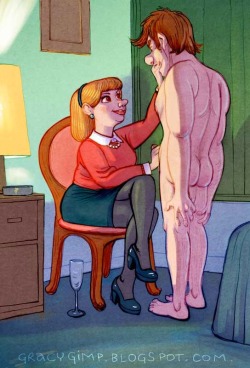 Amazing art. She’s giving sissy his weekly milking.