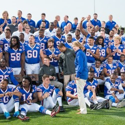 the-buffalo-bills-fancave:  Great moment. Mrs. Wilson addresses