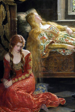 c0ssette:  John Collier,Sleeping Beauty,1921,detail. 