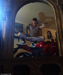 the-happy-trail:  @Zaneporterxxx: “Just a boy and his motorcycle,