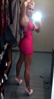 Skinny Sheffield slag in a tight pink mini dress and high heelshttp://app.britishslags.co.uk/