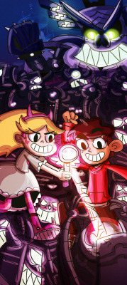 Star and Marco doing what they do best: defeating evil forces.