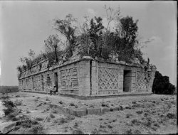 tlatollotl:  The Casa de Monjas at Chichen Itza before restoration,