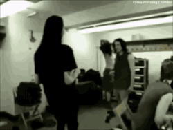 coma-morning:  Marilyn Manson & Trent Reznor high-fiving.Because