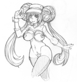 pugy-art:  Rosa (Mei) in Pokemon Black/White 2. Those buns are