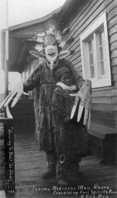 deathandmysticism:  Eskimo medicine man exorcising evil spirits