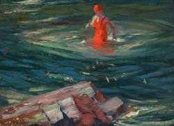 huariqueje:    The Red Bathing Suit -    Charles Herbert Woodbury