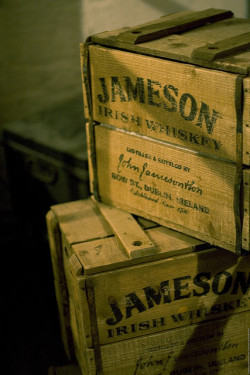 magnoliajones:   John Jameson crates in a display at the Old