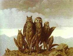 artist-magritte:  Companions of Fear via Rene Magritte Medium: