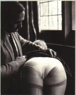 spankingnl:  Skirt up, panties down. Well, not quite yet but