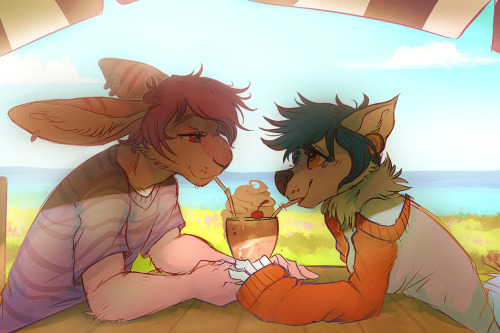 furballthefurry:  beautiful milkshake cuple - by Hoot 