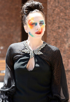 mother-gaga:  Gaga leaving the Ryan Seacrest show.