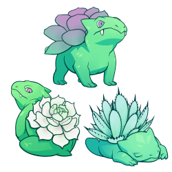 hauvatiaene:  Succulent Ivysaurs! do I draw succulents too often?