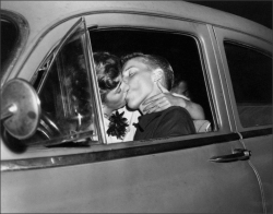  Teens, 1950s Teenagers Necking in car, 1954 