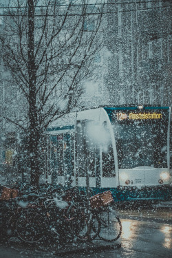 plasmatics-life:  Evening Snow ~ Amsterdam | By Maksim Dyachuk