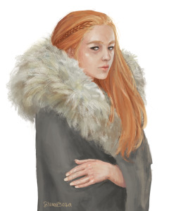 thesistersstark:  Sansa Stark by silvanabossa    Oh this is wonderful