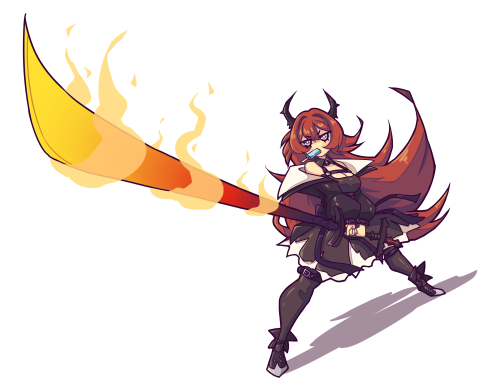 j5daigada:commission for Aesiqui of Surtr from Arknights doing