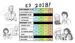 planetofjunk:  planetofjunk: One Day till E3! Hope this schedule