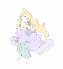 sofiasketch:  SU twitter art: with Amethyst, baby Sour Cream