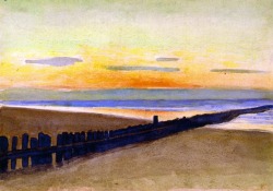 huariqueje:  Beach at Sunset - Theo van Ryseelberghe  c.1900