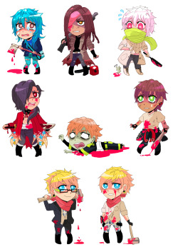 monsieurpaprika:  the DMMD Zombie AU stickers are finally up