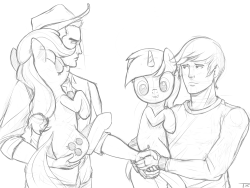 texdrawings:  We’re like bros, but with ponies.  I think we’ll