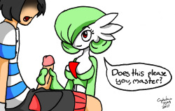 A Gardevoir giving her trainer a handjob. It’s about time I