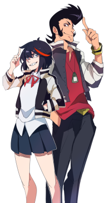 azuumori:  Ryuko and Dandy are pretty cool. Here have a wallpaper.